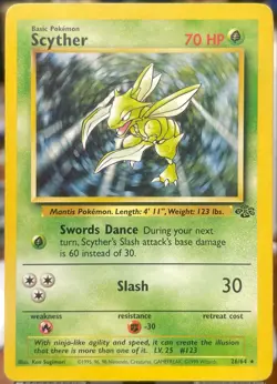 VLP / NM 🔥 Pokemon Scyther TCG Jungle Non-Holo Rare Card 26/64 - Image 1