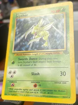VLP / NM 🔥 Pokemon Scyther TCG Jungle Non-Holo Rare Card 26/64 - Image 2