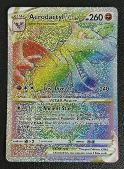 Aerodactyl VSTAR 199/196 Lost Origin Rainbow Secret Rare Pokemon TCG Card NM - Image 1