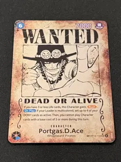 Portgas.D.Ace (SP) OP13-119 (ERROR) Wanted Poster Card ENGLISH NM - Image 2