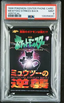1998 Pokemon Mewtwo Strikes Back Movie Promo Phone card PSA 9 - Image 1