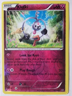 REVERSE HOLO Klefki 48/108 LP RARE XY Roaring Skies Pokemon Card Kagemaru Himeno - Image 1