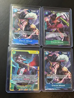 Dracule Mihawk One Piece x4 Card Lot SEC SR Alt Art - Image 1