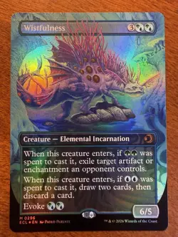Wistfulness Borderless FOIL MTG Lorwyn Eclipsed NM-M 296 - Image 1