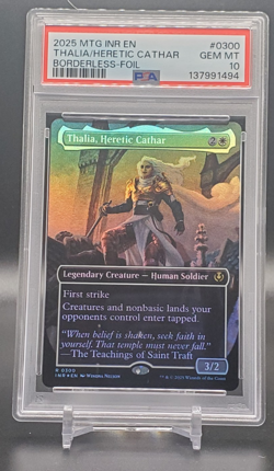 PSA 10 2025 MTG Innistrad Remastered Thalia Heretic Cathar Borderless Foil #0300 - Image 1