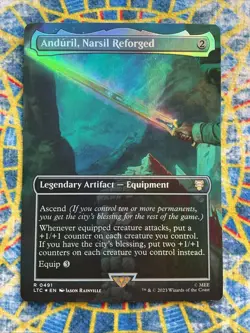 Anduril, Narsil Reforged (Borderless) Commander: the Lord of the Rings Foil - Image 1