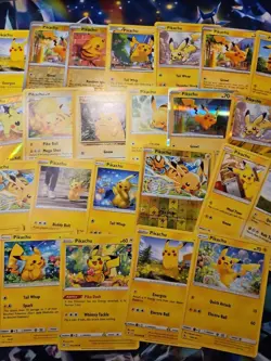 Lot of 30 Pikachu Pokemon TCG Trading Cards (Base Set, Arceus, Holos, Promos) - Image 3