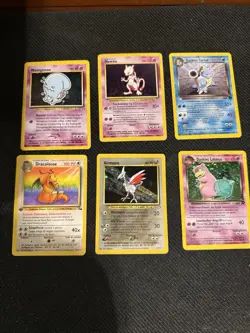 Vintage German Pokemon Lot Of 6 HP-DMG Dark Blastoise Mew Two Dragonite Ect - Image 1