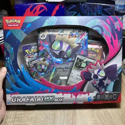 Pokemon TCG Grafaiai EX box new and sealed 4 booster packs 3 promo cards - Image 1
