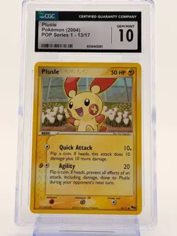 2004 POKEMON POP SERIES 1 #13/17 PLUSLE CGC 10 GEM MINT - Image 1
