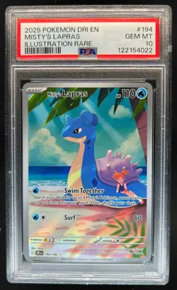 2025 Pokemon Destined Rivals Misty's Lapras #194/182 PSA 10 - Image 1