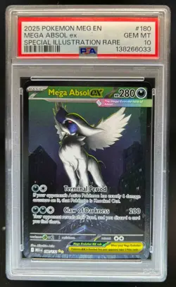 2025 Pokemon Mega Evolution Absol ex Special Illustration Rare #180/132 PSA 10 - Image 1