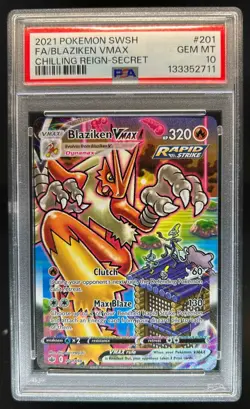 2021 Pokemon SWSH Chilling Reign Blaziken VM #201/198 PSA 10 - Image 1