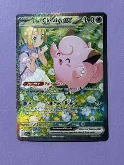 TCG Pokemon English Lillie's Clefairy ex 184/159 Sv09: Journey Together Holo - Image 1