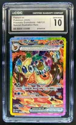 2025 Pokemon Prismatic Evolutions Flareon ex #146/131 CGC 10 - Image 1
