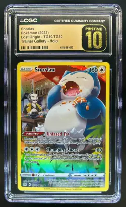 2022 Pokemon SWSH Lost Origin Snorlax Trainer Gallery #TG10/TG30 CGC 10 Pristine - Image 1
