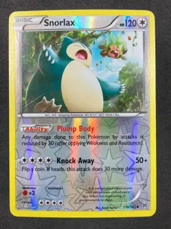 2015 Pokemon Snorlax 118/162 XY Breakthrough Reverse Holo - MP/LP - Image 1