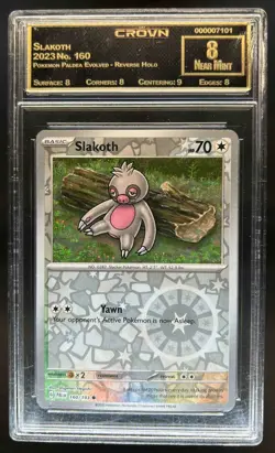 2023 Pokemon SV Paldea Evolved Slakoth Reverse Holo #160/193 Crown 8 - Image 1