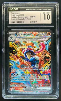 2024 Pokemon Twilight Masquerade Greninja ex #214/167 CGC 10 - Image 1