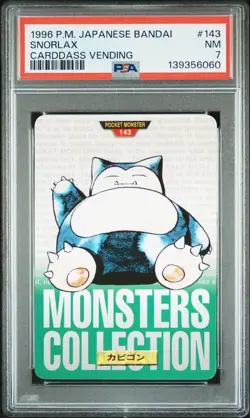 1996 Pokemon Japanese Bandai Carddass Snorlax PSA 7 - Image 1