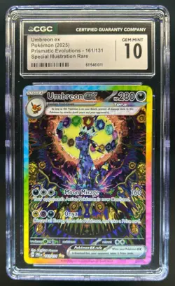 2025 Pokemon Prismatic Evolutions Umbreon ex #161/131 CGC 10 - Image 1