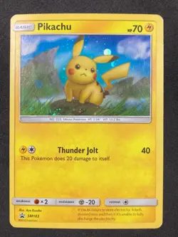 Pikachu SM183 Black Star Promo COSMO Holo Pokemon TCG Sun & Moon MP - Image 1