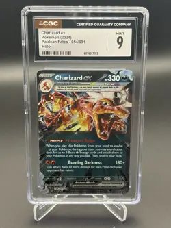 CGC 9 Mint Charizard ex 054/091 Paldean Fates Double Rare Holo Pokemon - Image 1