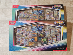 LOT OF 2 Pokemon Prismatic Evolutions Lucario & Tyranitar ex Premium Collection - Image 1