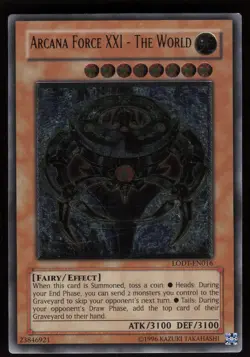 Arcana Force XXI - The World LODT-EN016 EURO Ultimate Rare Yu-Gi-Oh - Image 1