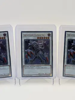 3x Yu-Gi-Oh-Archfiend Zombie-Skull-BLLR-EN058-1st Edition-Foil N/M+ - Image 3