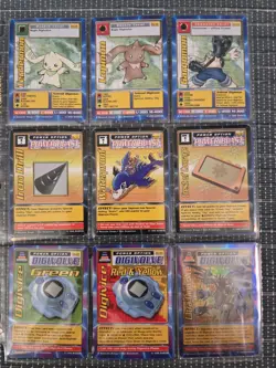 Vintage 1999 Digimon & 1996 Yugioh Binder Pages Movie Promos Holos Rares Commons - Image 2