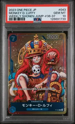 PSA 10 - Monkey D. Luffy - P 043 Promo - One Piece Japanese - Weekly Shonen Jump - Image 1