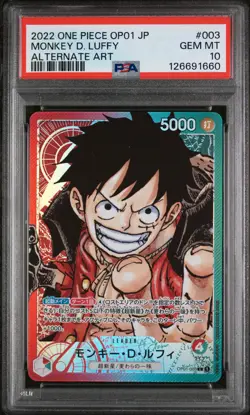 PSA 10 - Monkey D. Luffy - OP01 003 AA Leader - Japanese One Piece Romance Dawn - Image 1
