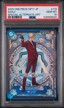 PSA 10 - Sanji - OP06 119 AA SP SEC OP11 Japanese One Piece Fist of Divine Speed - Image 1
