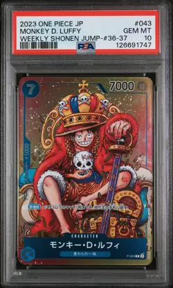 PSA 10 - Monkey D. Luffy - P 043 Promo - One Piece Japanese - Weekly Shonen Jump - Image 1