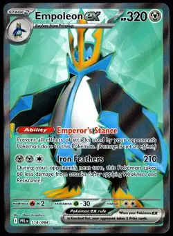 Pokemon TCG Empoleon ex 114/094 2025 Phantasmal Flames Ultra Rare Card - LP - Image 1