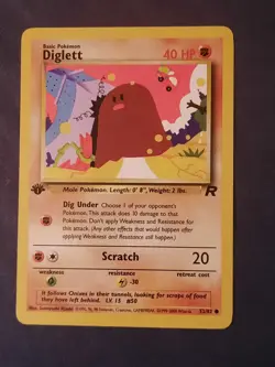 Pokemon Card 1st Edition Diglett 52/82 Team Rocket - Image 4