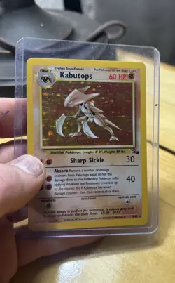 Pokemon TCG Kabutops Holo Rare Unlimited Card 9/62 Fossil Vintage - Image 1