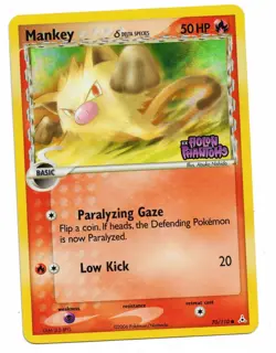 Pokemon Card: Mankey HOLO 70/110 STAMPED EX Holon Phantoms Set! GD - Image 1