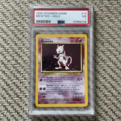 PSA 7 NM Mewtwo 10/102 Base Set Holo Pokemon Trading Card Fresh Grade - Image 1