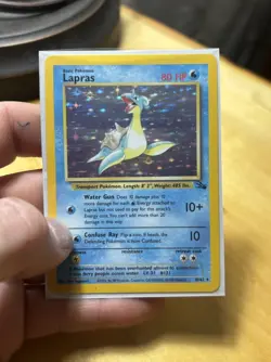 Pokemon TCG Lapras Fossil Holo Unlimited Rare Card 10/62 - Image 1