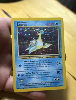 Pokemon TCG Lapras Fossil Holo Unlimited Rare Card 10/62 - Image 2
