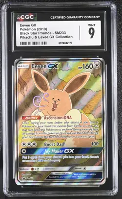 CGC 9 MINT Eevee GX 2019 Black Star Promo SM233 Pokemon Card - Image 1