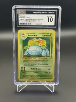 CGC 10 GEM MINT Venusaur Holo 003/034 VL ex Trading Card Game Classic Deck Card - Image 1
