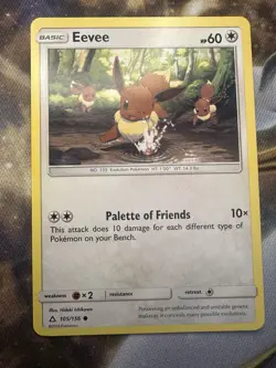 Eevee 105/156 LP Ultra Prism English Pokemon Card TCG FREE SHIPPING - Image 1