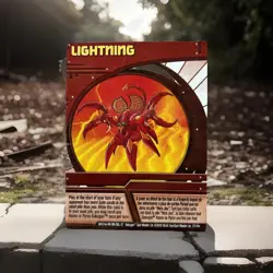 Bakugan New Vestroia Lightning 🔴 Red Ability Card 27/48e Pyrus Scorpion - Image 1