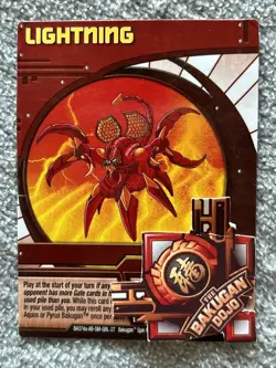 Bakugan New Vestroia Lightning 🔴 Red Ability Card 27/48e Pyrus Scorpion - Image 2