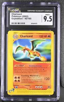 CGC 9.5 MINT+ Charizard 2002 Expedition 40/165 Pokemon Card - Image 1
