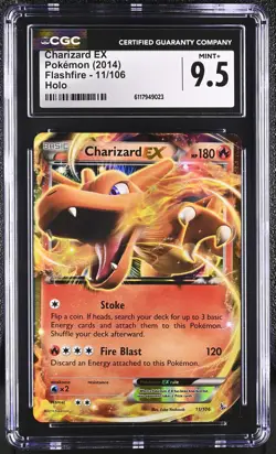 CGC 9.5 MINT+ Charizard EX 2014 Flashfire 11/106 Holo Pokemon Card - Image 1