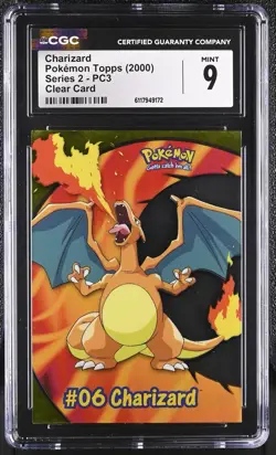 CGC 9 MINT Charizard 2000 Series 2 Topps PC3 Clear Card Pokemon Card - Image 1